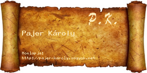 Pajer Károly névjegykártya