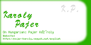 karoly pajer business card